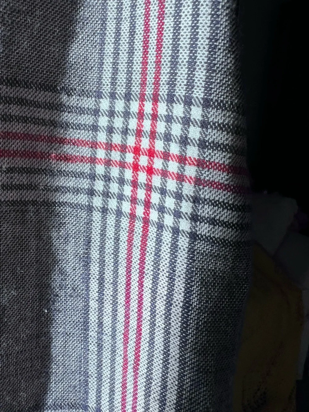Zara Gray Plaid Sport Coat with Pink Windowpane and Navy Elbow Patches